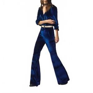 NEW ARMORY velvet jumpsuit in blue